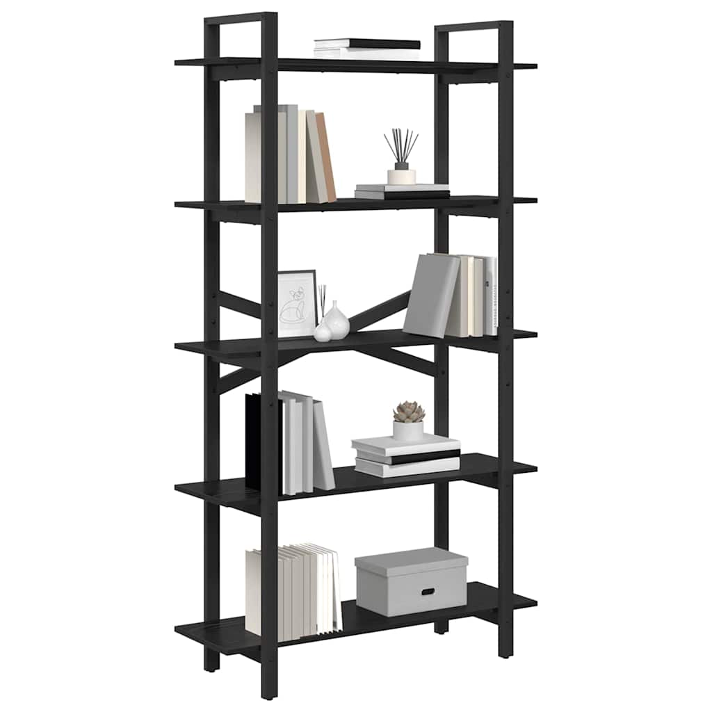 Hyllsystem Svart Ek 100 x 33,5 x 178 cm Konstruerat trä