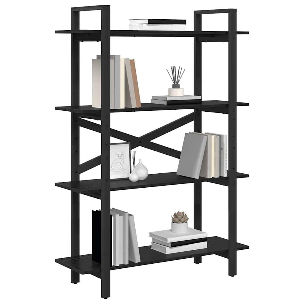 Hyllsystem Svart Ek 100 x 33,5 x 140 cm Konstruerat trä