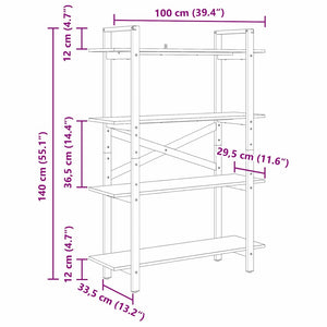 Hyllsystem Sonoma-ek 100 x 33,5 x 140 cm Konstruerat trä