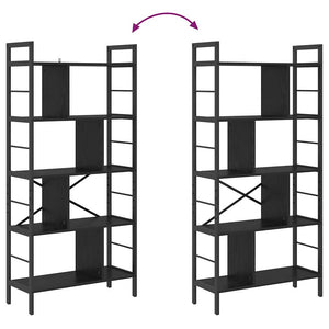 Hyllsystem Svart Ek 75 x 30 x 156 cm Konstruerat trä
