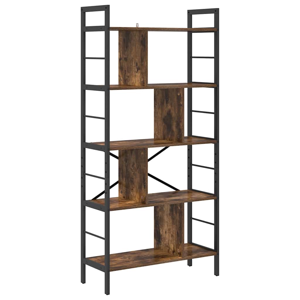 Hyllsystem Rökt ek 75 x 30 x 156 cm Konstruerat trä