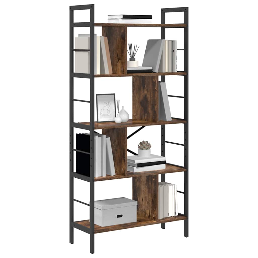 Hyllsystem Rökt ek 75 x 30 x 156 cm Konstruerat trä