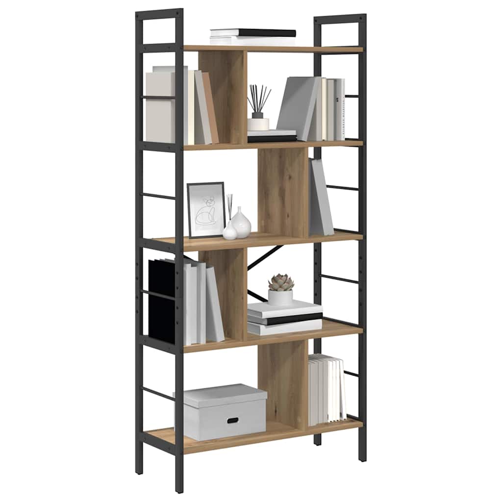 Hyllsystem 9 nivåer 75 x 30 x 156 cm Konstruerat trä Artisan Ek