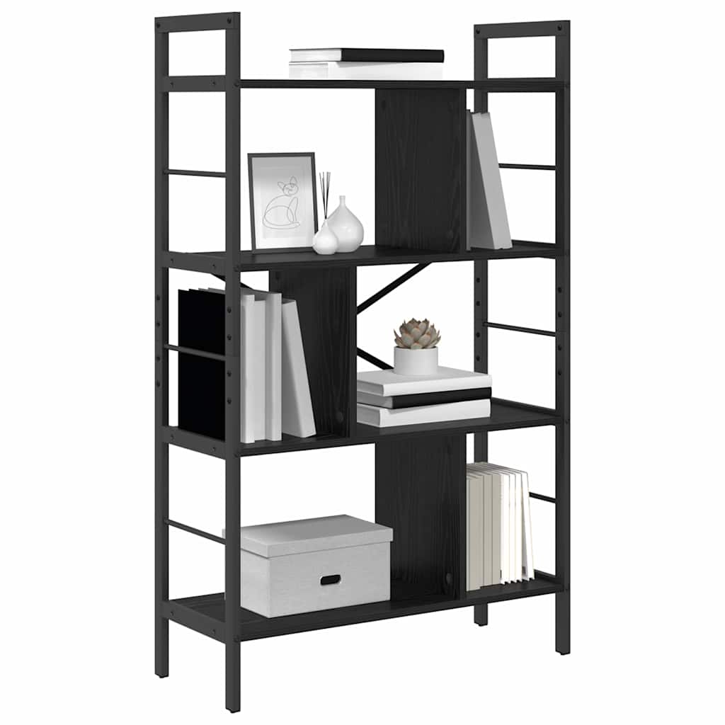 Hyllsystem Svart Ek 75 x 30 x 123,5 cm Konstruerat trä