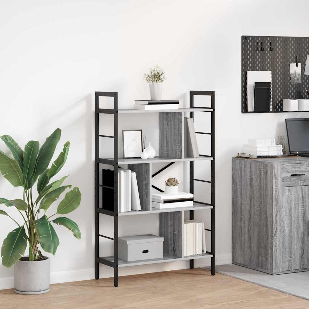 Hyllsystem Grå Sonoma 75 x 30 x 123,5 cm Konstruerat trä