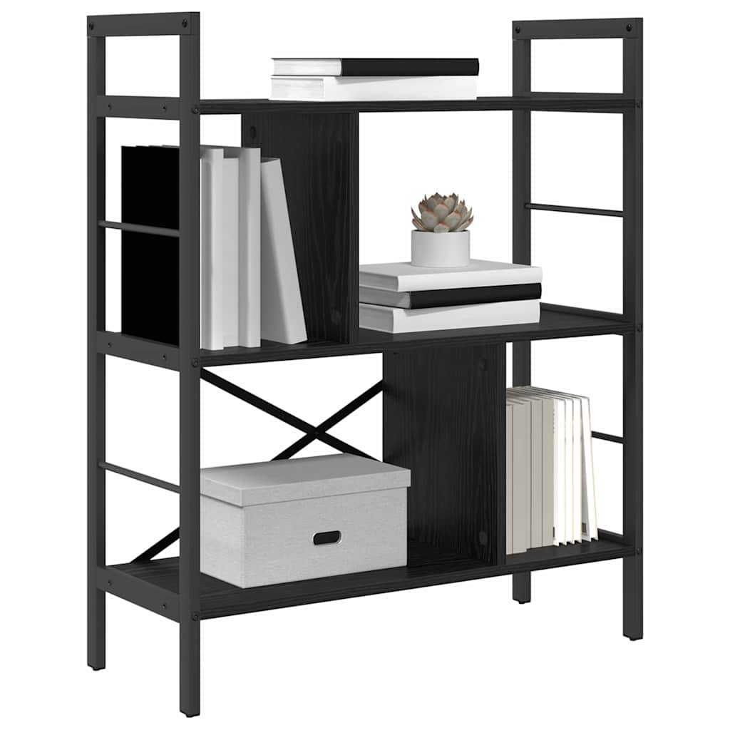 Hyllsystem Svart Ek 75 x 30 x 91 cm Konstruerat trä