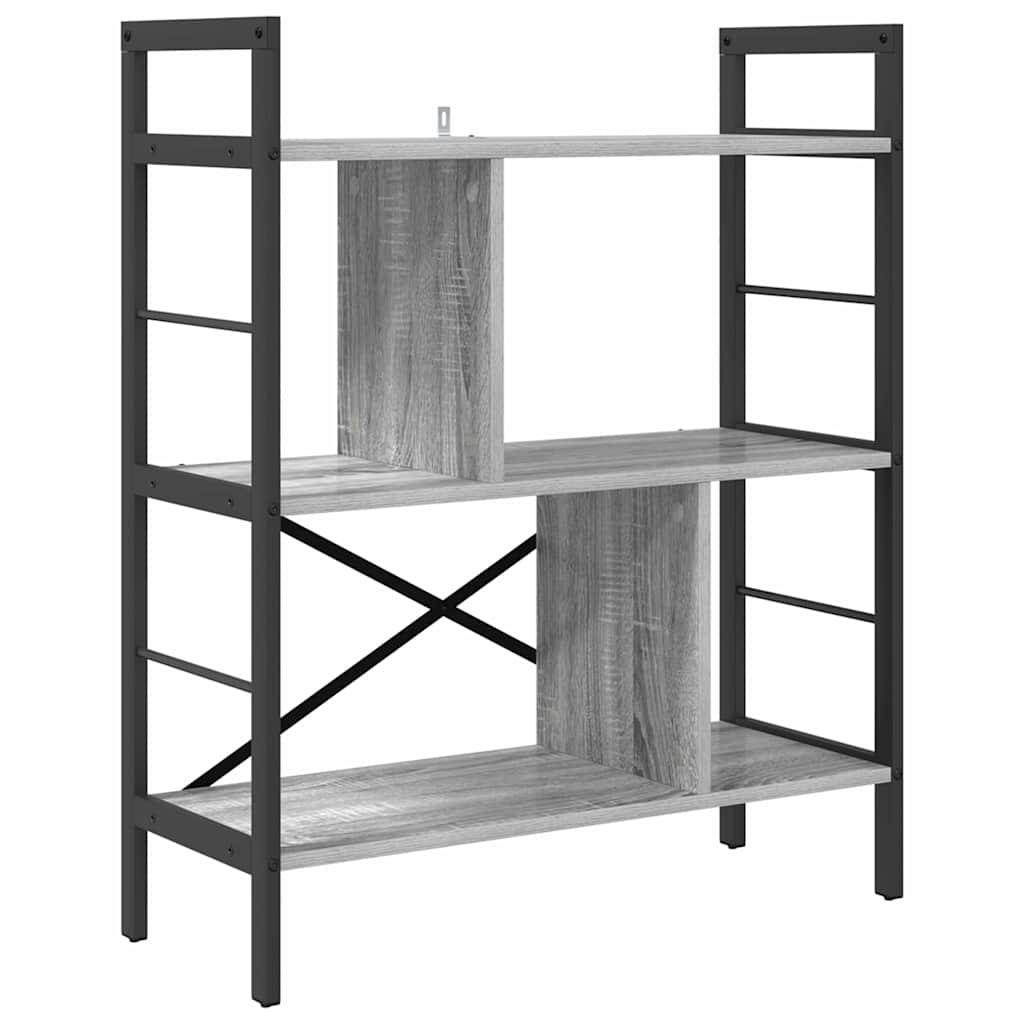Hyllsystem 5 nivåer 75 x 30 x 91 cm Konstruerat trä Grå Sonoma