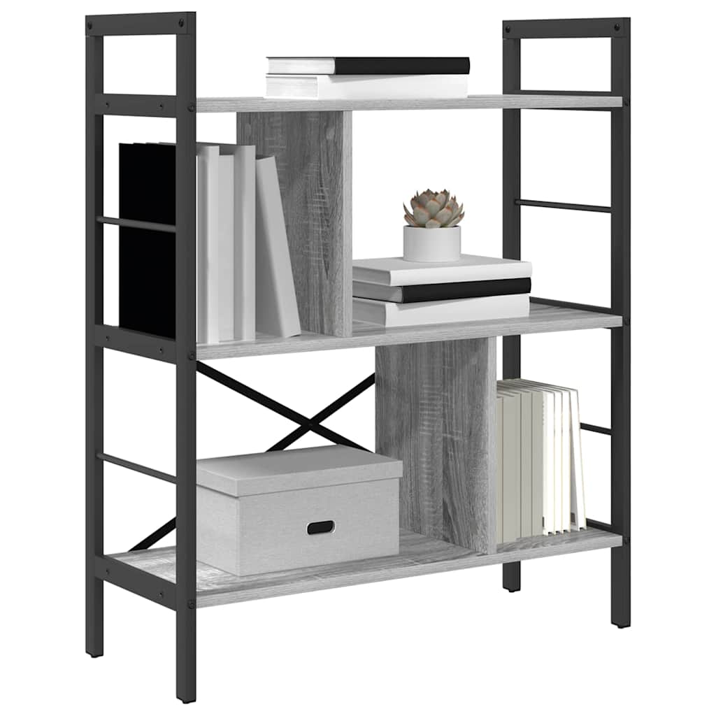 Hyllsystem Grå Sonoma 75 x 30 x 91 cm Konstruerat trä