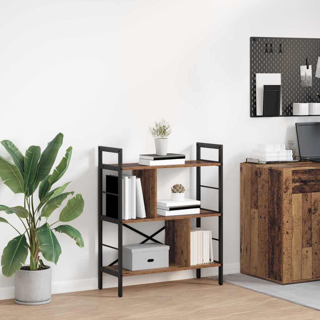 Hyllsystem 5 nivåer 75 x 30 x 91 cm Konstruerat trä Gammalt trä