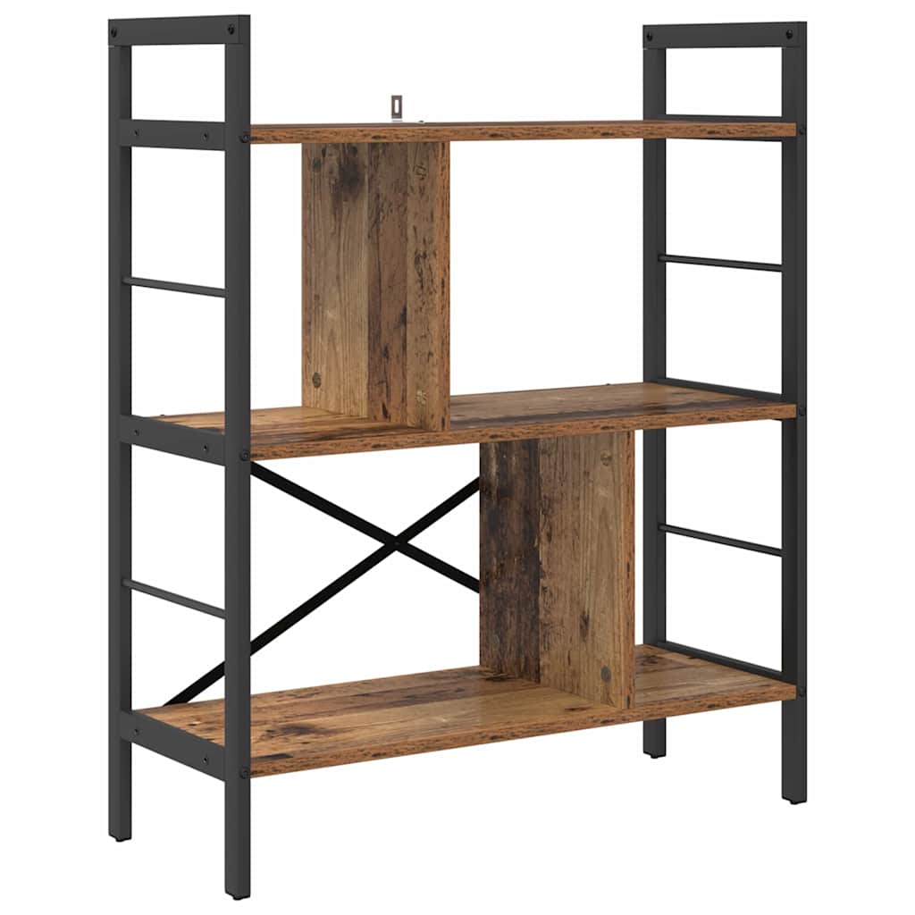 Hyllsystem 5 nivåer 75 x 30 x 91 cm Konstruerat trä Gammalt trä