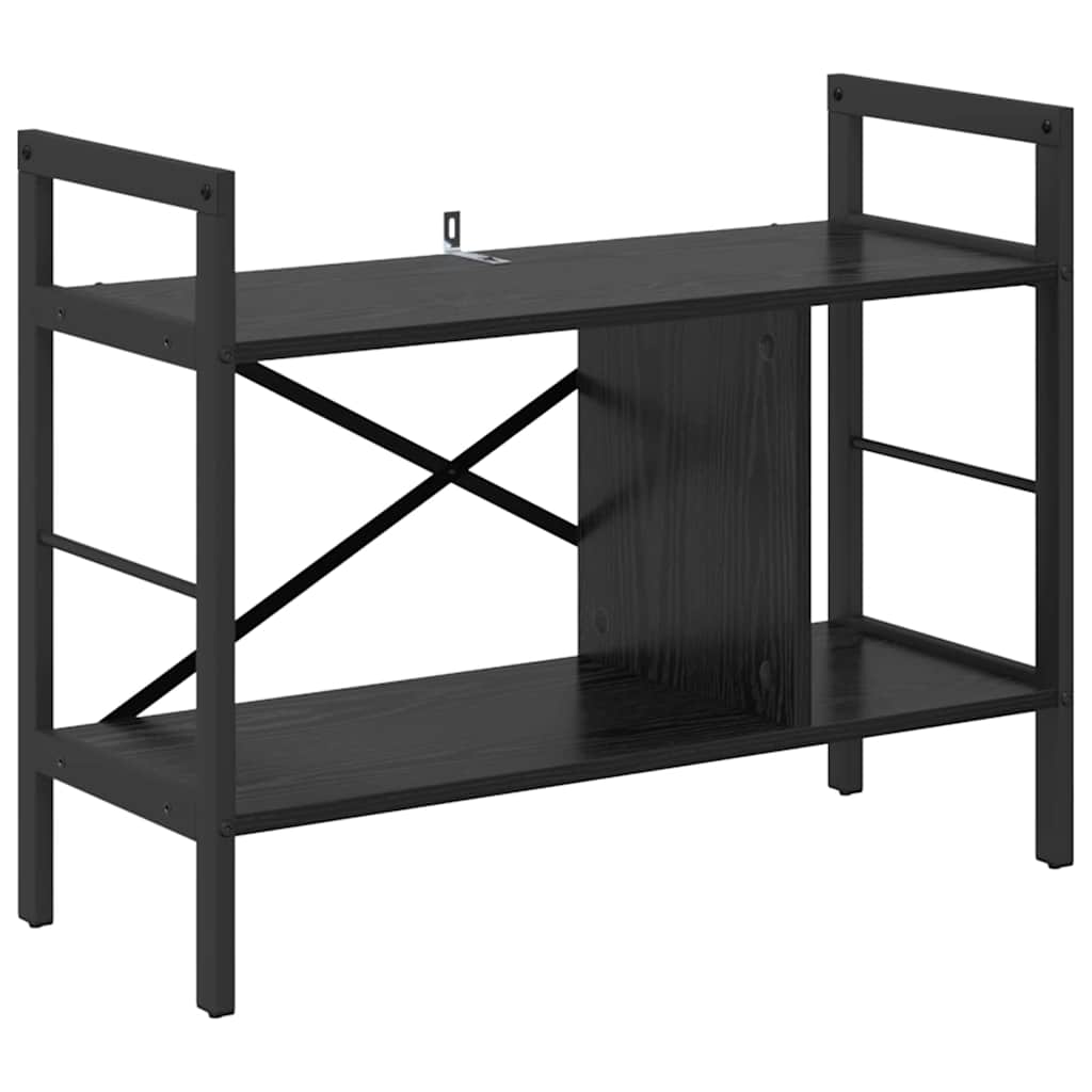 Hyllsystem 3 nivåer 75 x 30 x 58,5 cm Konstruerat trä Svart Ek