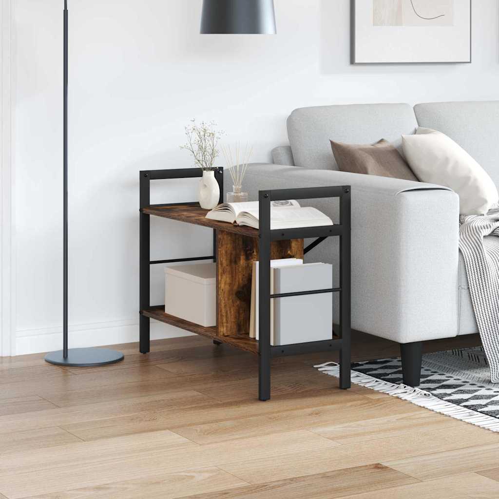 Hyllsystem Rökt ek 75 x 30 x 58,5 cm Konstruerat trä 3 nivåer