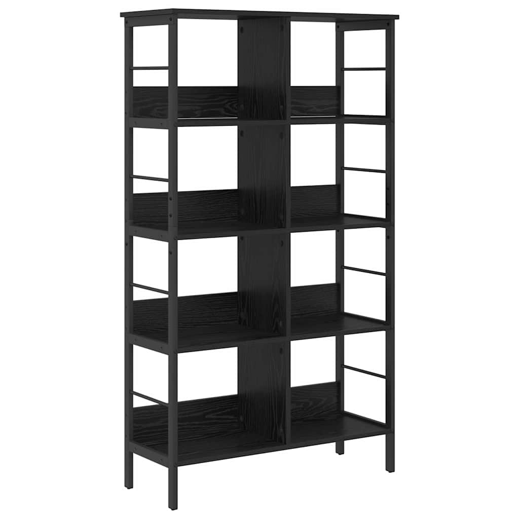 Hyllsystem 8 nivåer 82 x 32 x 144,5 cm Konstruerat trä Svart Ek