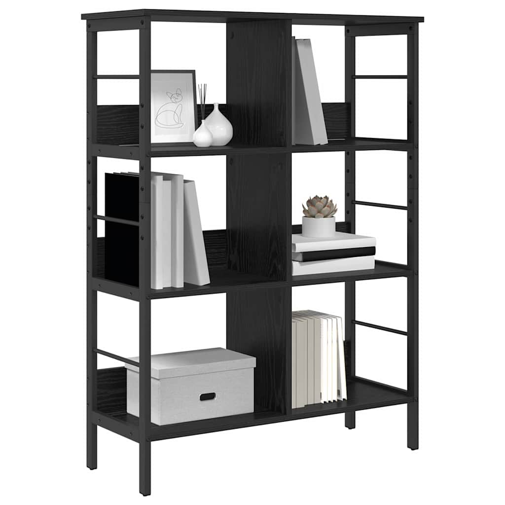 Hyllsystem Svart Ek 82 x 32 x 112 cm Konstruerat trä