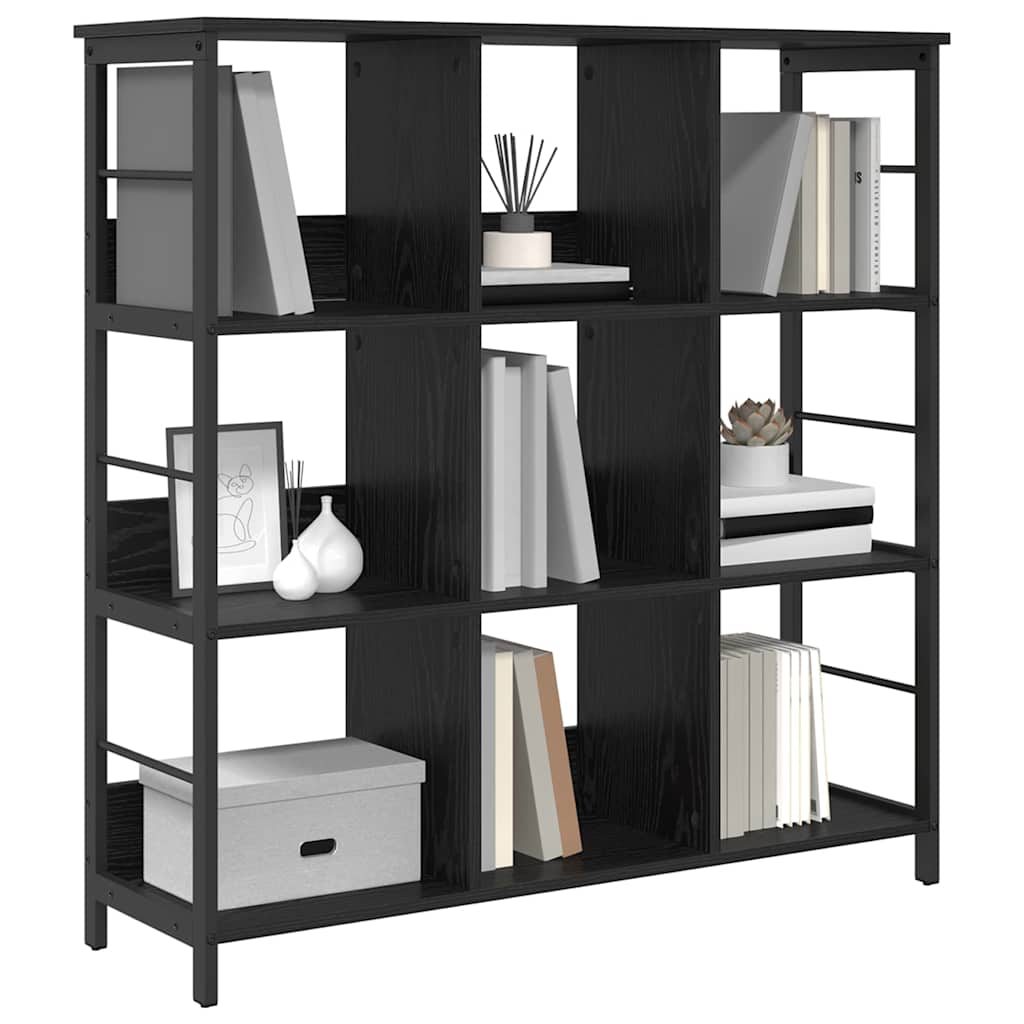 Hyllsystem Svart Ek 102 x 32 x 104,5 cm Konstruerat trä
