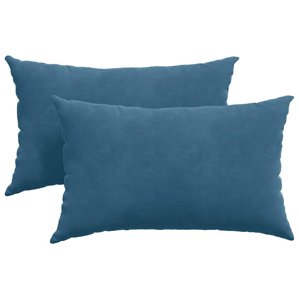 Sofakuddar 2 pcs Blå 50 x 30 cm Kordread tyg