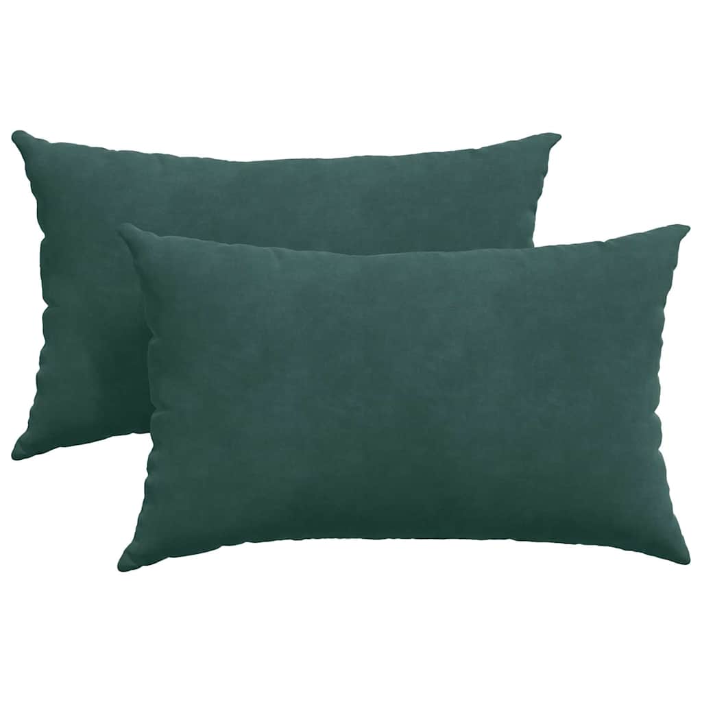 Sofakuddar 2 pcs Mörkgrön 50 x 30 cm Kordread tyg