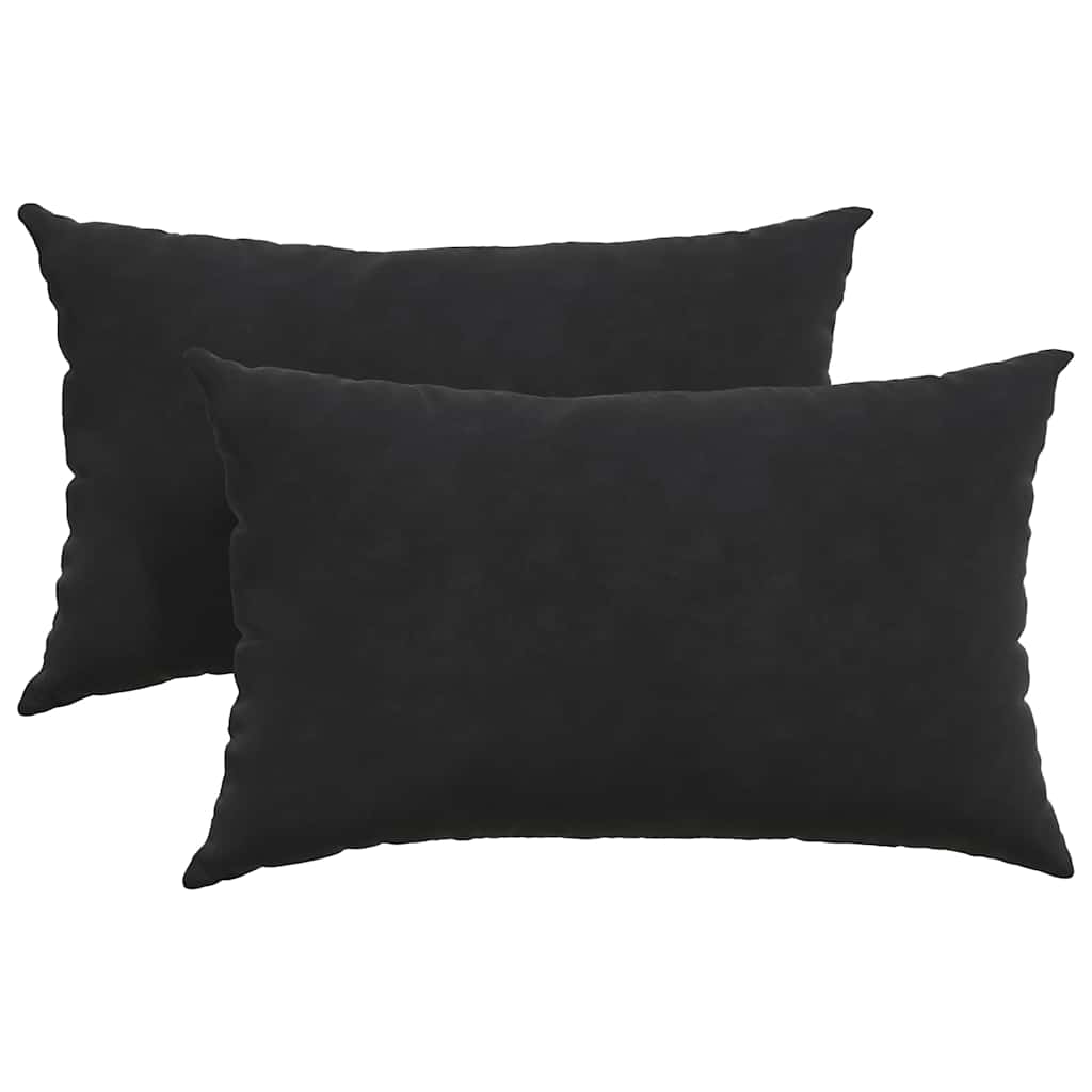 Sofakuddar 2 pcs Svart 50 x 30 cm Kordread tyg