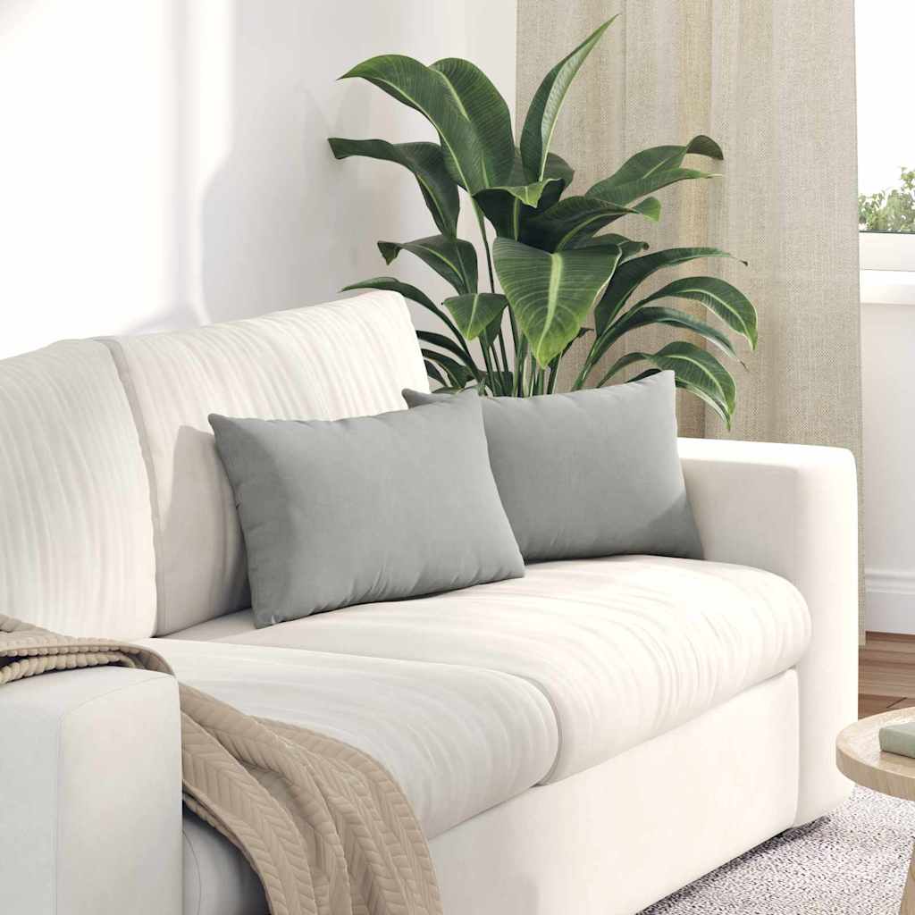 Sofakuddar 2 pcs Ljusgrå 50 x 30 cm tyg
