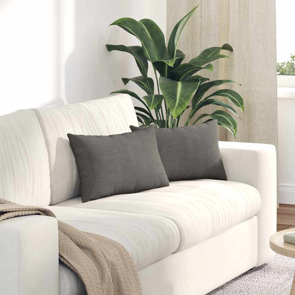 Sofakuddar 2 pcs Ljusgrå 50 x 30 cm Kordread tyg