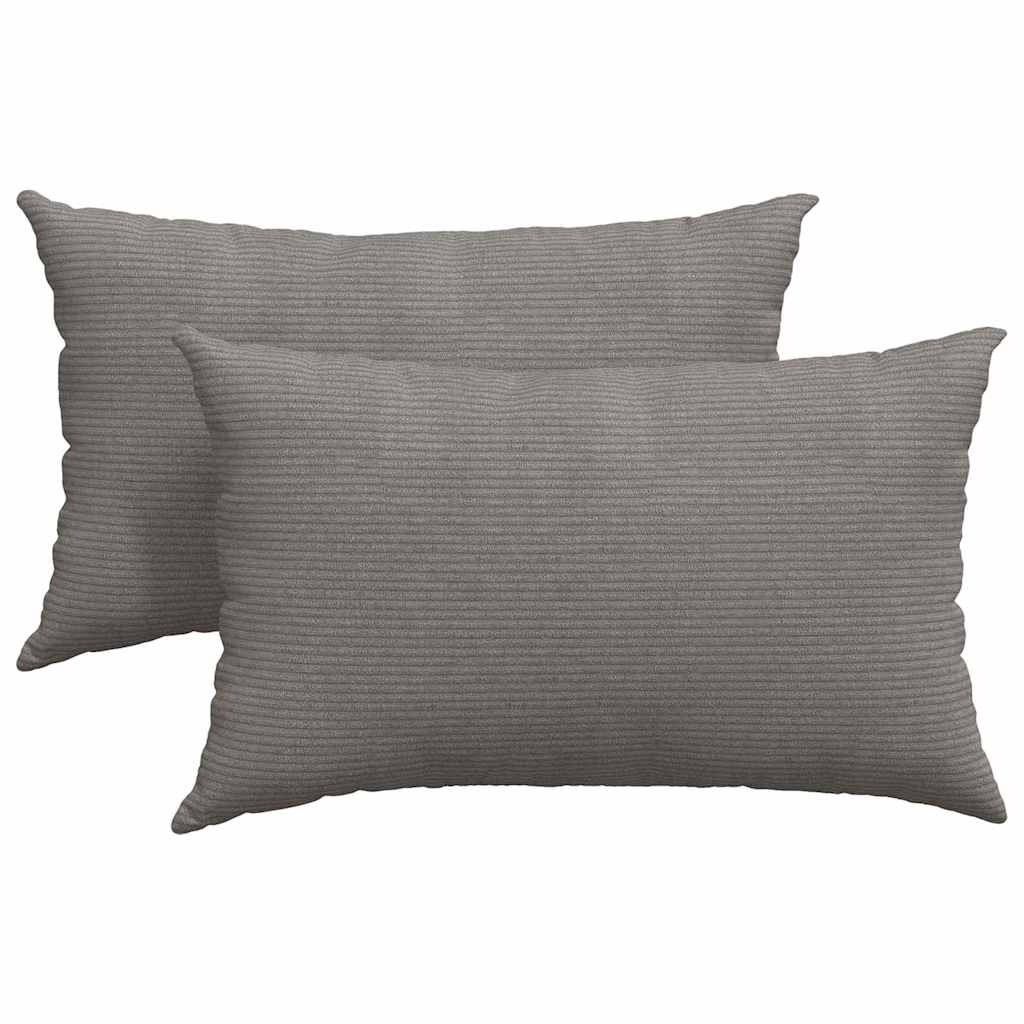 Sofakuddar 2 pcs Ljusgrå 50 x 30 cm Kordread tyg