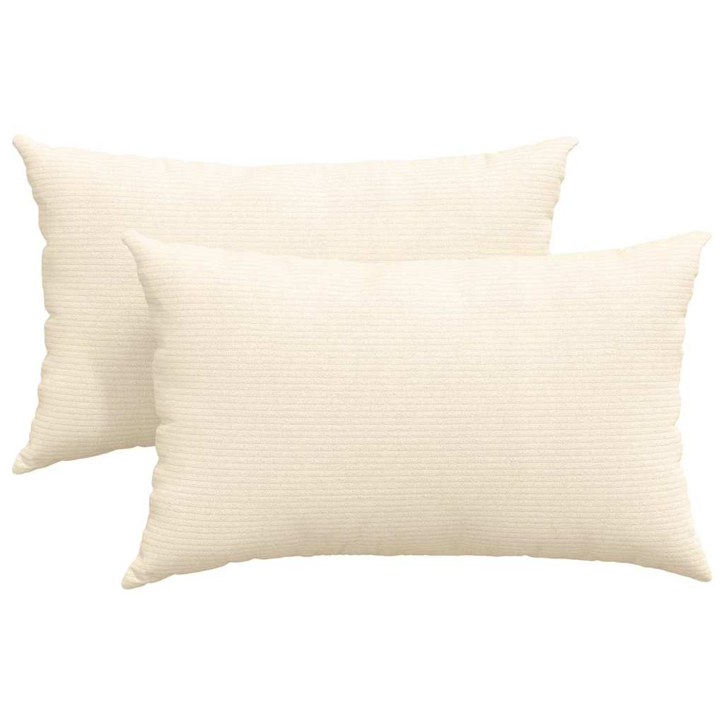 Sofakuddar 2 pcs Kräm 50 x 30 cm Kordread tyg