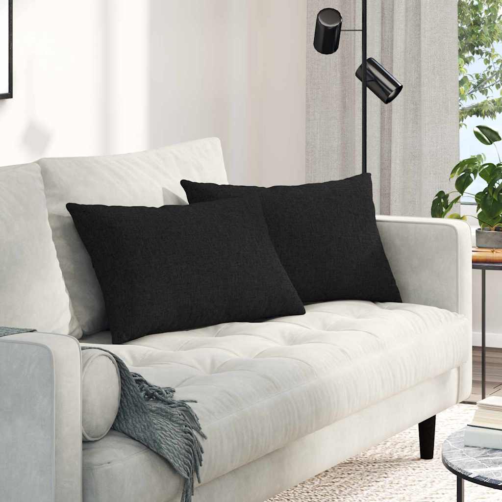 Sofakuddar 2 pcs Svart 60 x 40 cm tyg
