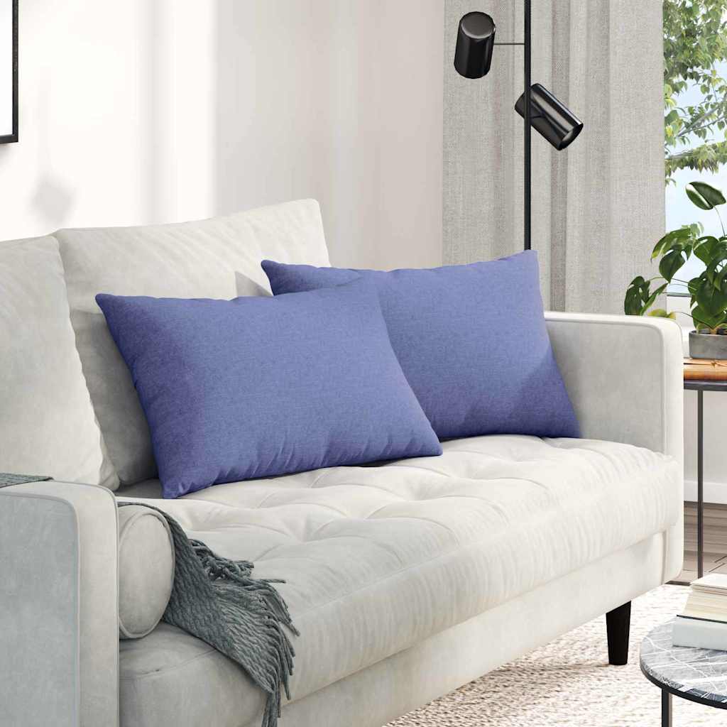 Sofakuddar 2 pcs Jeansblå 60 x 40 cm tyg