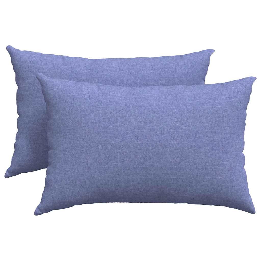 Sofakuddar 2 pcs Jeansblå 60 x 40 cm tyg