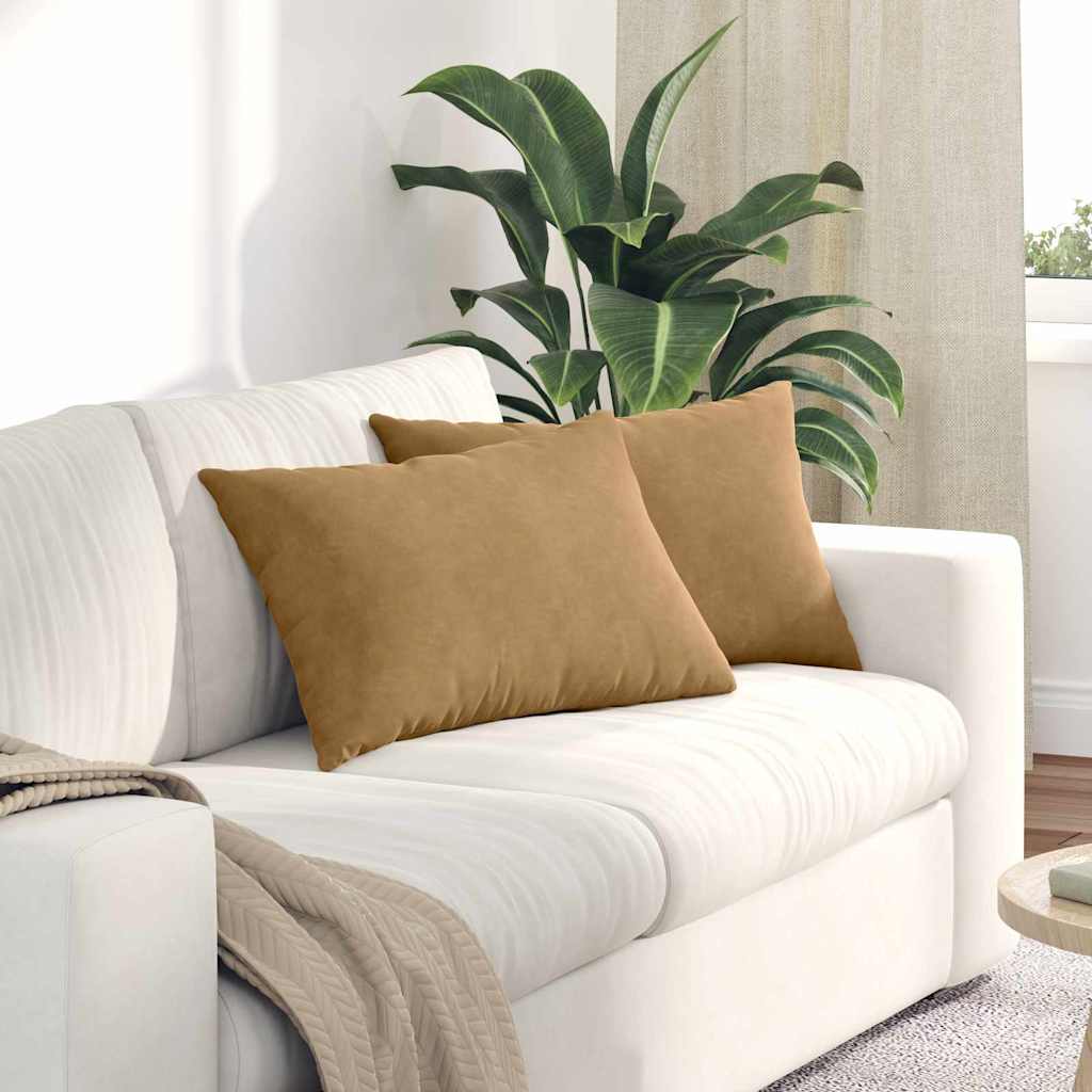 Sofakuddar 2 pcs Brun 60 x 40 cm Kordread tyg