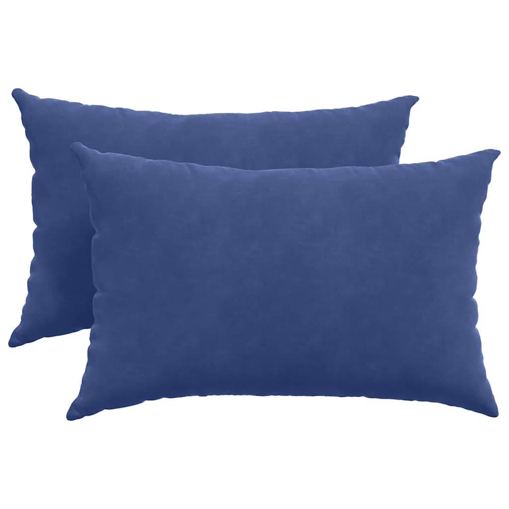 Sofakuddar 2 pcs Polisblå 60 x 40 cm Kordread tyg
