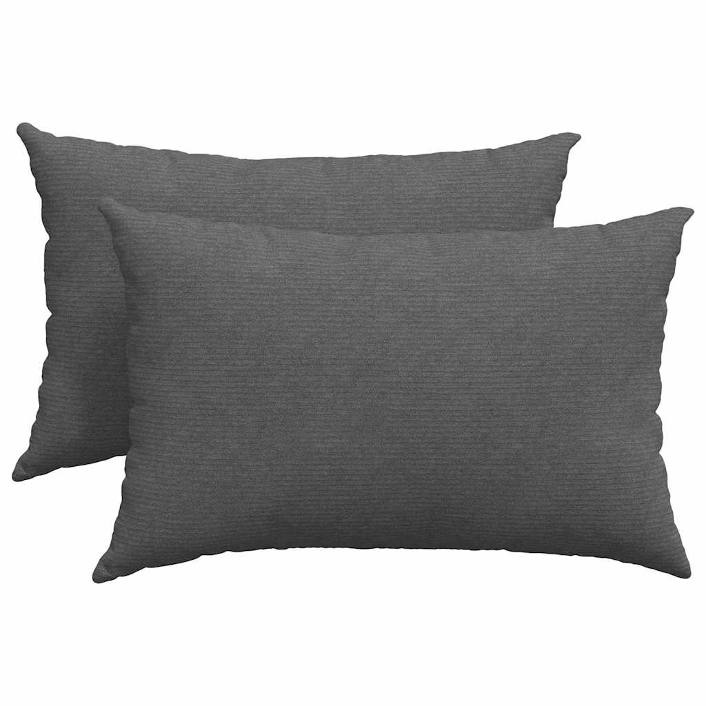 Sofakuddar 2 pcs Mörkgrå 60 x 40 cm Kordread tyg