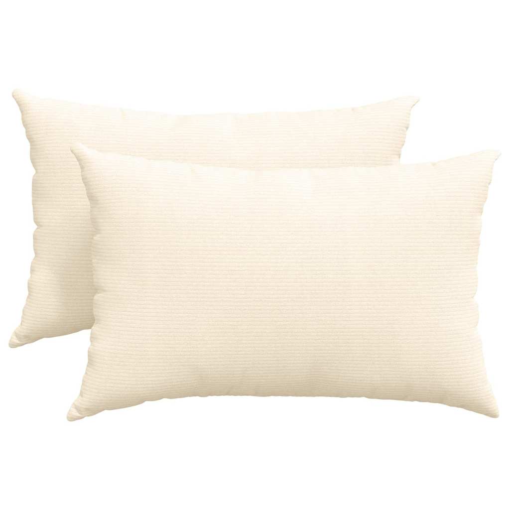 Sofakuddar 2 pcs Kräm 60 x 40 cm Kordread tyg