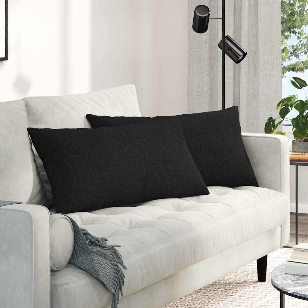 Sofakuddar 2 pcs Svart 80 x 40 cm tyg