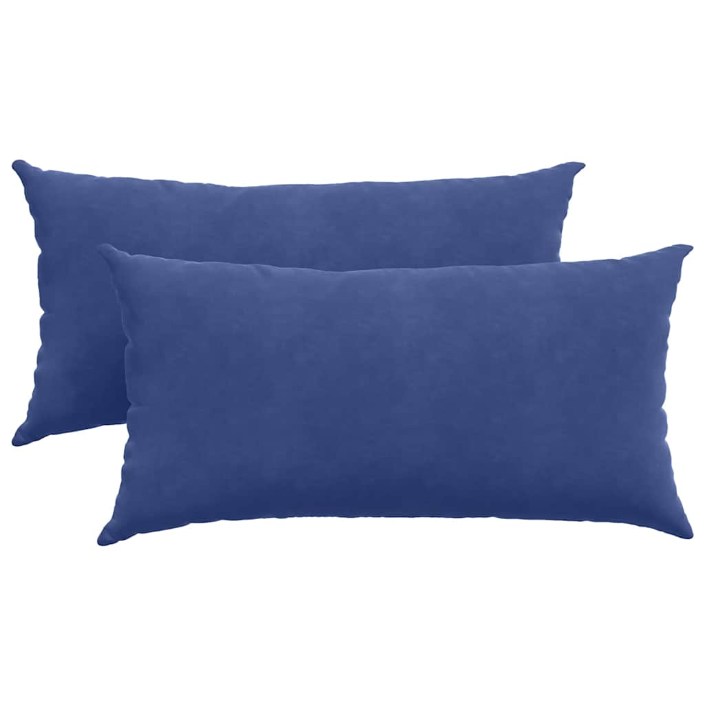 Sofakuddar 2 pcs Polisblå 80 x 40 cm Kordread tyg