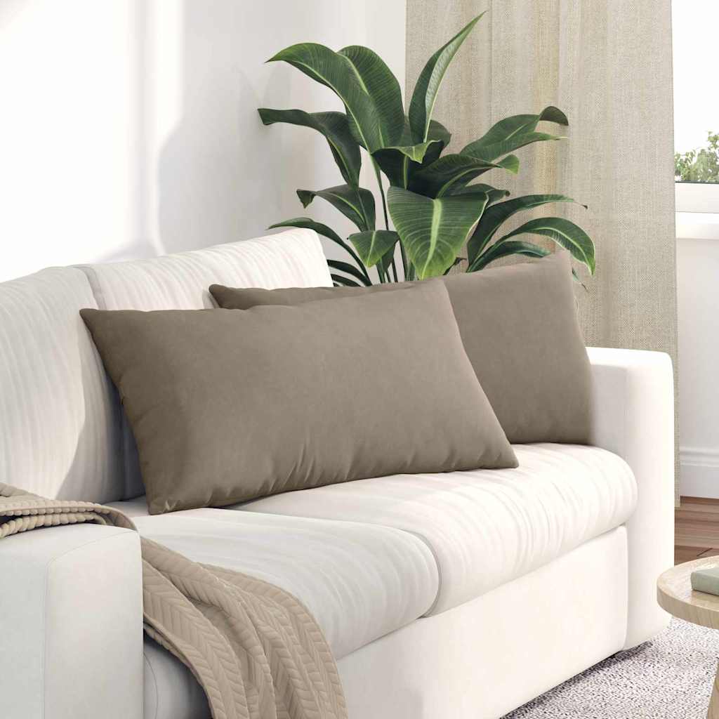 Sofakuddar 2 pcs Taupe 80 x 40 cm tyg