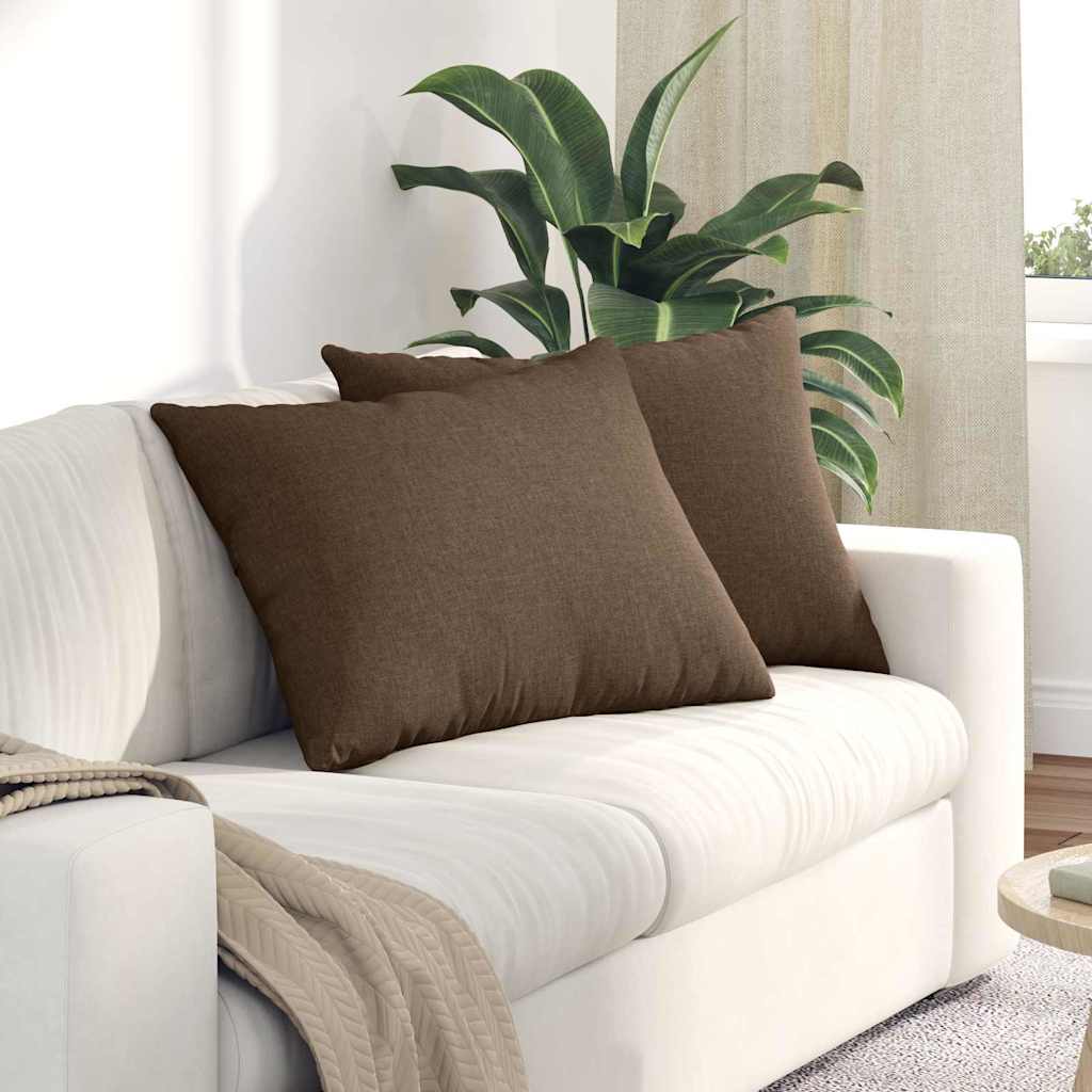Sofakuddar 2 pcs Brun 70 x 50 cm tyg