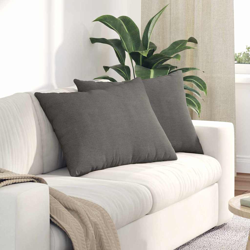 Sofakuddar 2 pcs Ljusgrå 70 x 50 cm Kordread tyg