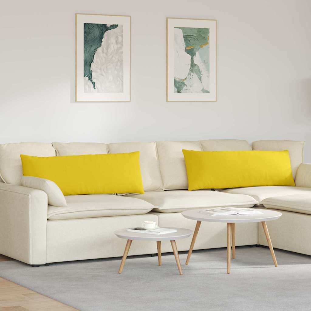 Sofakuddar 2 pcs Ljusgul 120 x 40 cm tyg