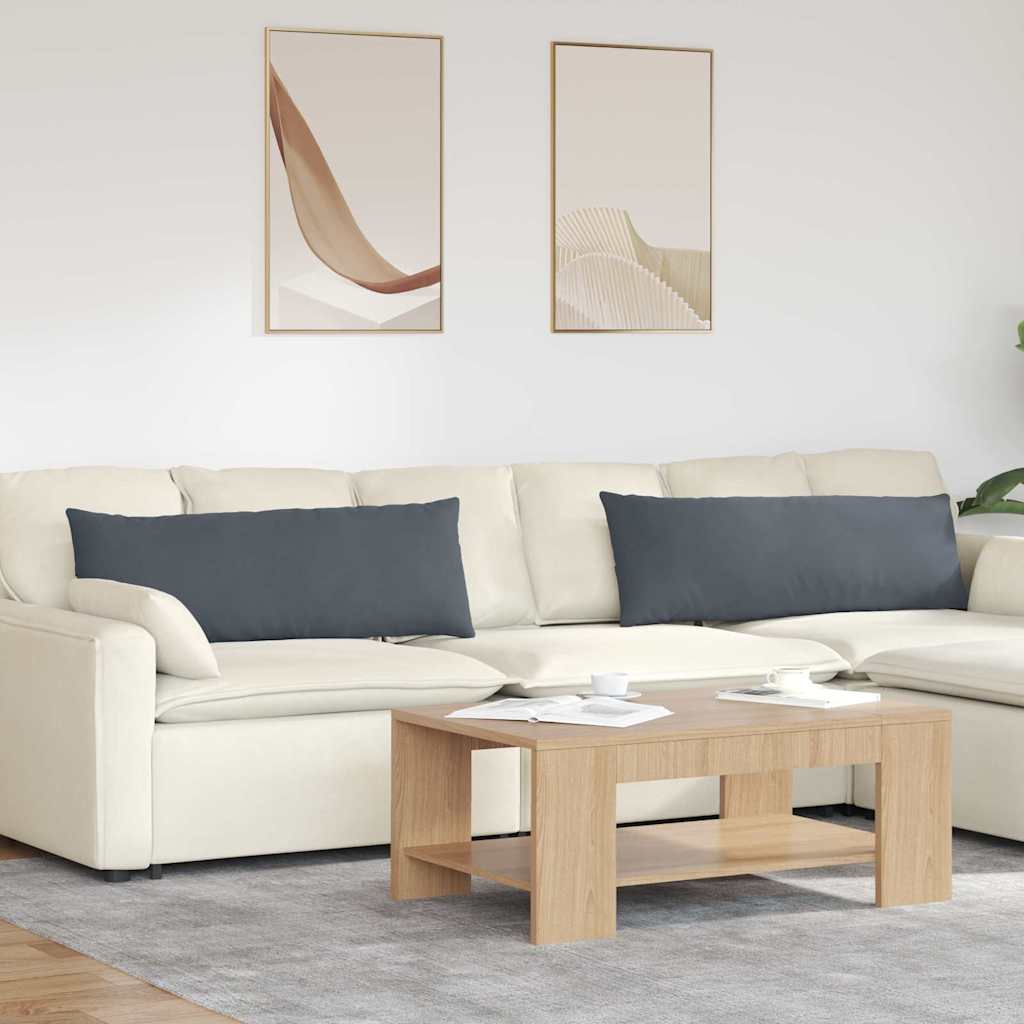 Sofakuddar 2 pcs Mörkgrå 120 x 40 cm Kordread tyg