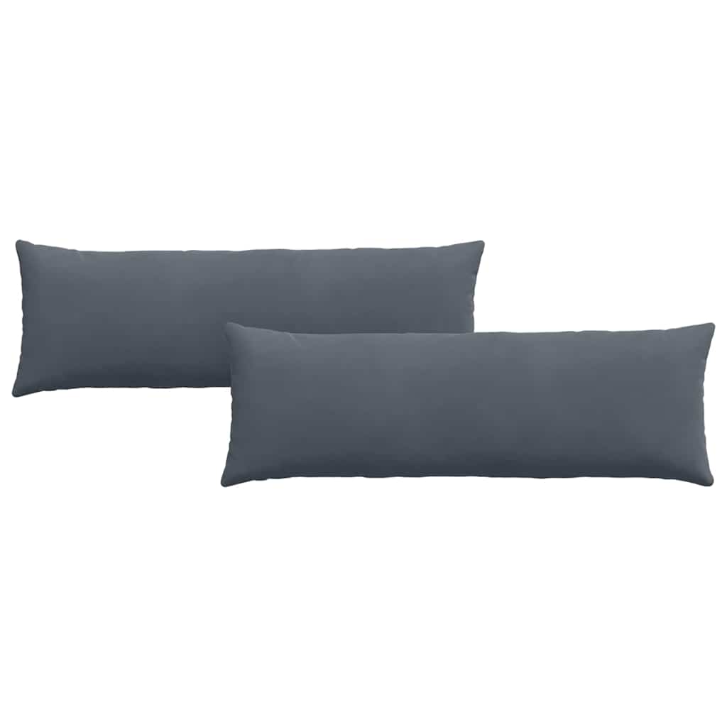 Sofakuddar 2 pcs Mörkgrå 120 x 40 cm Kordread tyg