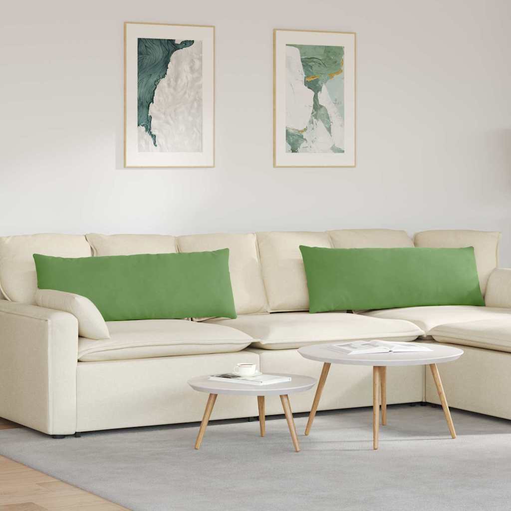 Sofakuddar 2 pcs Ljusgrön 120 x 40 cm Kordread tyg