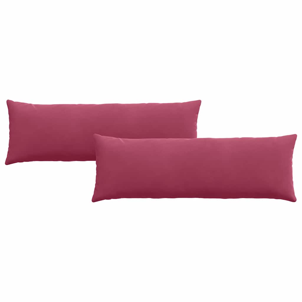 Sofakuddar 2 pcs Vinröd 120 x 40 cm Kordread tyg