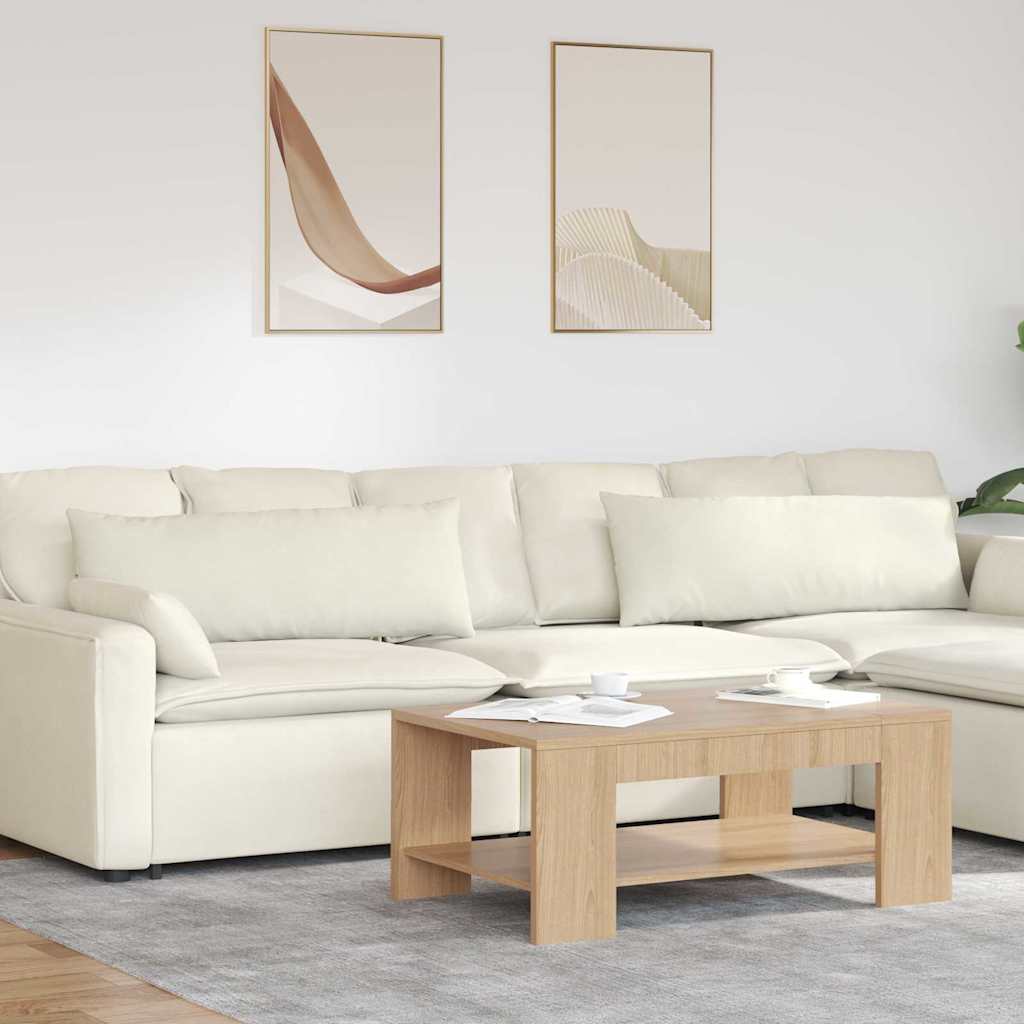 Sofakuddar 2 pcs Kräm 120 x 40 cm Kordread tyg