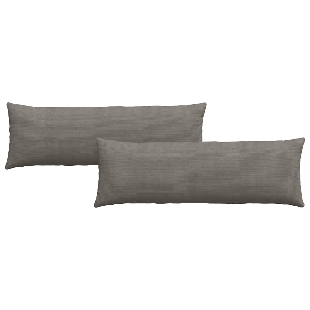 Sofakuddar 2 pcs Ljusgrå 120 x 40 cm Kordread tyg