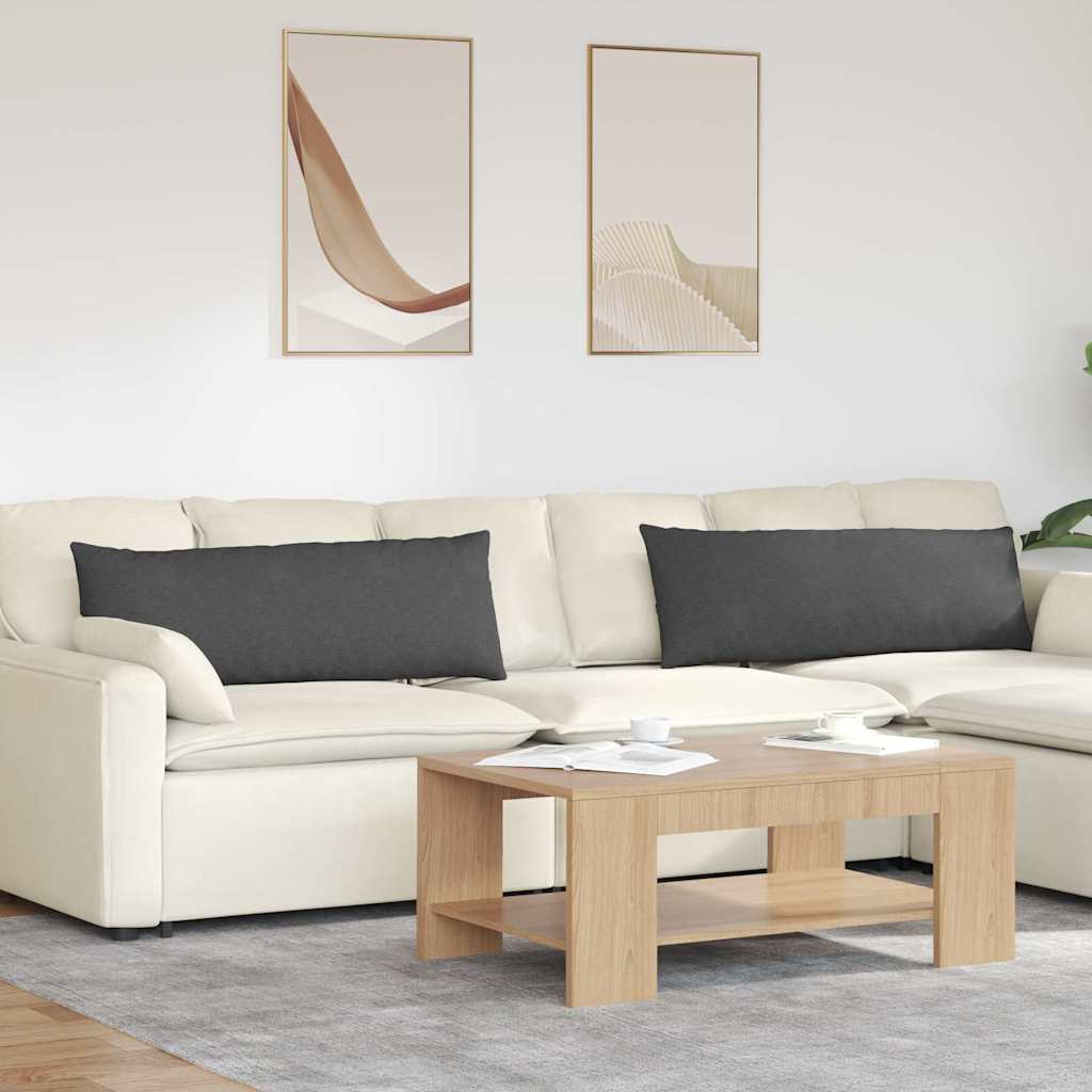 Sofakuddar 2 pcs Mörkgrå 120 x 40 cm Kordread tyg