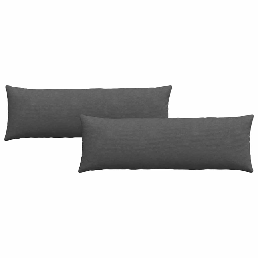 Sofakuddar 2 pcs Mörkgrå 120 x 40 cm Kordread tyg