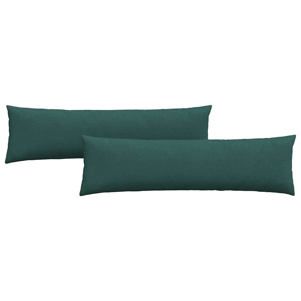 Sofakuddar 2 pcs Mörkgrön 145 x 40 cm tyg
