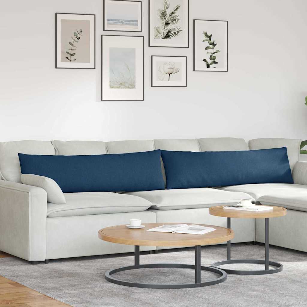Sofakuddar 2 pcs Blå 145 x 40 cm tyg