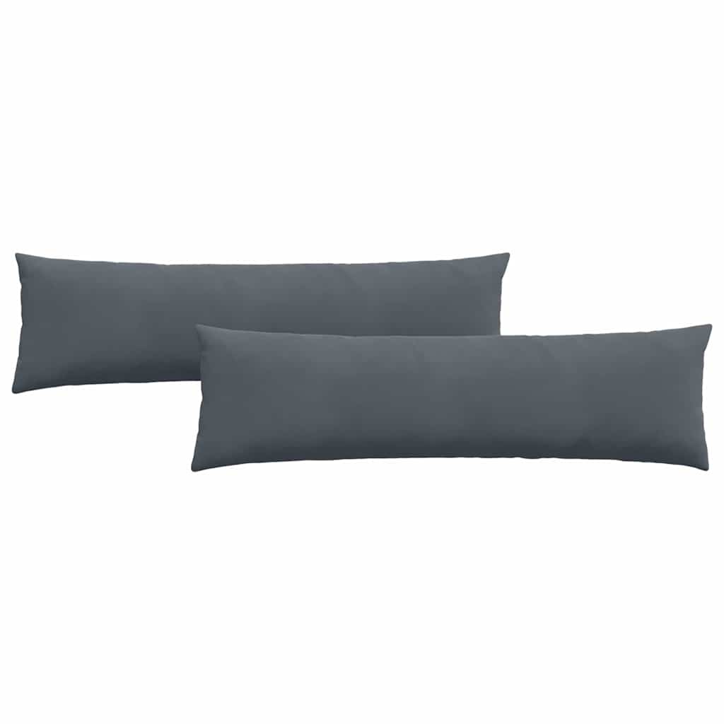 Sofakuddar 2 pcs Mörkgrå 145 x 40 cm Kordread tyg